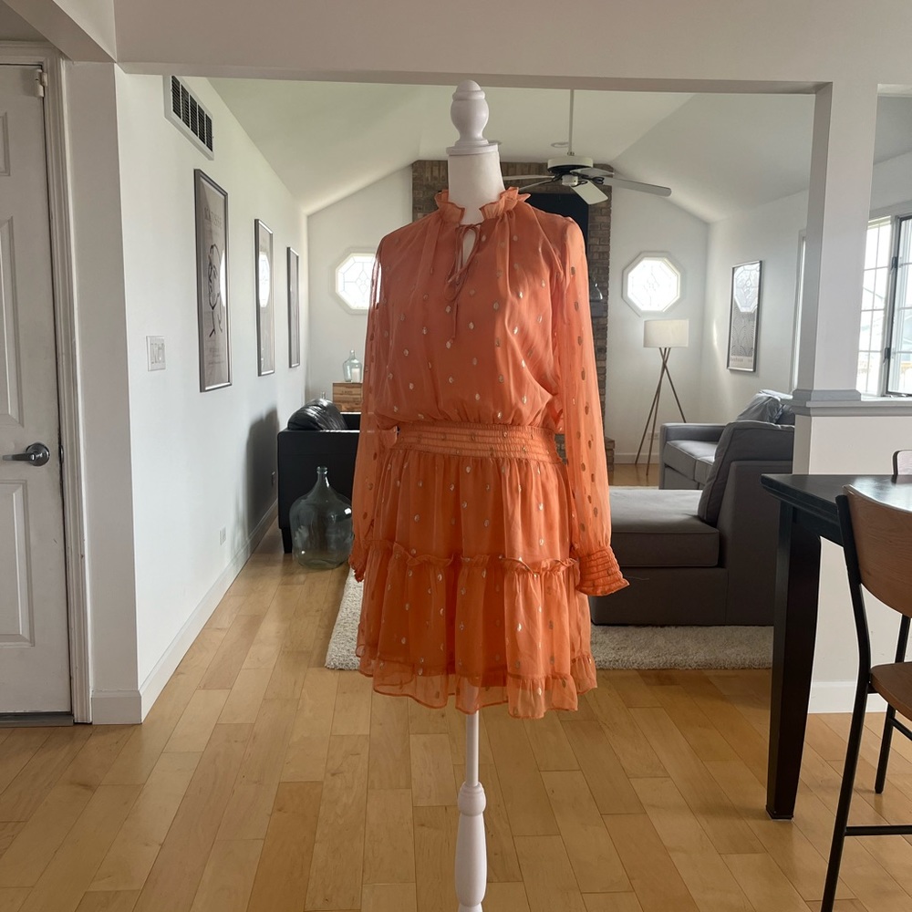 Apricot colored dress. Size medium. Lined